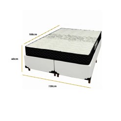 Base Bipartida Em Corino Com Colchao Pasquale D45 Casal 60x188x138cm Paropas 20163