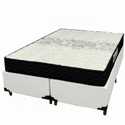 Base Bipartida Em Corino Com Colchao Pasquale D45 Casal 60x188x138cm Paropas Branco 89818