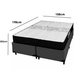 Base Bipartida Em Corino Com Colchao Pasquale D45 Queen 60x198x158cm Paropas 13038