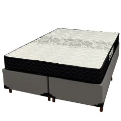 Base Bipartida Em Corino Com Colchao Pasquale D45 Queen 60x198x158cm Paropas 29580