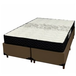 Base Bipartida Em Corino Com Colchao Pasquale D45 Queen 60x198x158cm Paropas 82300
