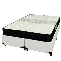 Base Bipartida Em Corino Com Colchao Pasquale D45 Queen 60x198x158cm Paropas Branco 46893