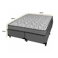 Base Bipartida Em Corino Com Colchao Pasquale Wave Casal D33 Paropas 54x188x138cm 18297