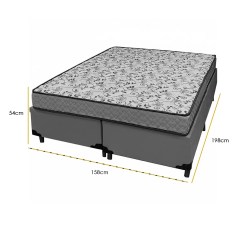 Base Bipartida Em Corino Com Colchao Pasquale Wave Queen D33 Paropas 54x198x158cm 88422
