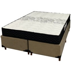 Base Bipartida Em Veludo Com Colchao Pasquale D45 Casal 60x188x138cm Paropas Bege 90066