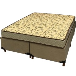 Base Bipartida Em Veludo Com Colchao Pasquale Wave Casal D33 Paropas 54x188x138cm Bege 71743