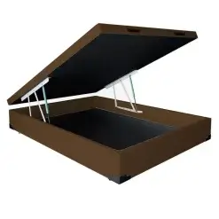 Base Box Bau Universal Veludo Casal 36x138x188 Marrom 15668