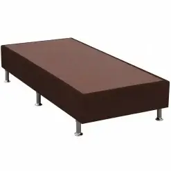 Base Box Universal Solteiro Em Veludo 37x188x88cm Alto Nivel Marrom 96642