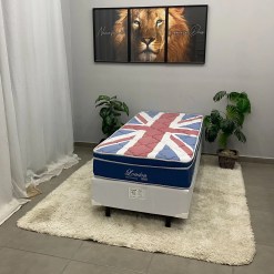 Base Em Corino Com Colchao London Solteiro Com Molas Superlastic 63x188x88cm Anjos 64051