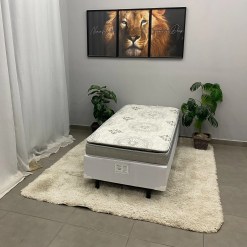 Base Em Corino Com Colchao Orthosono Solteiro D33 One Bord Com Pillow 55x188x88cm Anjos 37569