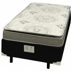 Base Em Corino Com Colchao Orthosono Solteiro D33 One Bord Com Pillow 55x188x88cm Anjos Preto 17052