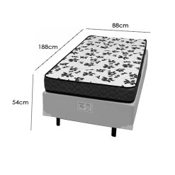 Base Em Corino Com Colchao Pasquale Wave Solteiro D33 Paropas 54x188x88cm 44032