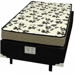 Base Em Corino Com Colchao Pasquale Wave Solteiro D33 Paropas 54x188x88cm Preto 75088