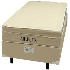 Base Em Veludo Com Colchao Airflex Solteiro Com Molas Ensacadas 67x188x88cm Bio Flex Bege 68192