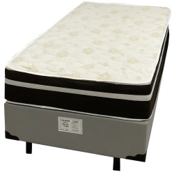 Base Em Veludo Com Colchao Bio Classic Solteiro Com Molas Ensacadas 67x188x88cm Bio Flex Cinza 19643
