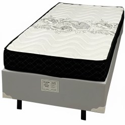 Base Em Veludo Com Colchao Pasquale D45 Solteiro 60x188x88cm Paropas Cinza 96902