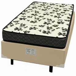 Base Em Veludo Com Colchao Pasquale Wave Solteiro D33 Paropas 54x188x88cm Bege 52412
