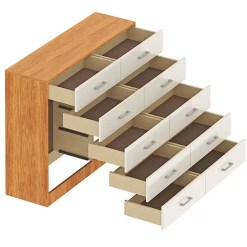 Comoda Caribe 10 Gavetas Fellicci Cinamomo Off White Detalhe