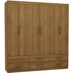 Guarda Roupa Dallas Casal 6 Portas 6 Gavetas Carioca Cinamomo