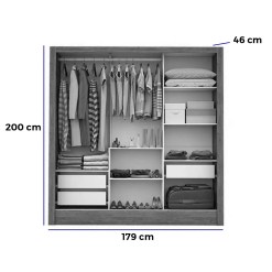 Guarda Roupa Dubai Casal SEM Espelho 3 Portas 3 Gavetas Carioca Medidas