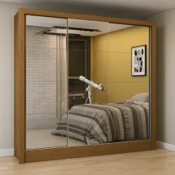 Guarda Roupa Dubai Casal Todo Espelhado 3 Portas 3 Gavetas Carioca