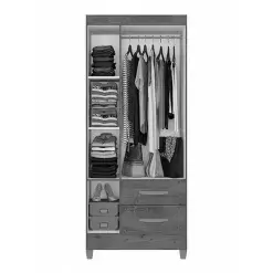 Guarda Roupa Fortaleza 3 Portas 2 Gavetas Solteiro Atualle 63879