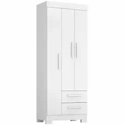Guarda Roupa Fortaleza 3 Portas 2 Gavetas Solteiro Atualle Branco 84255