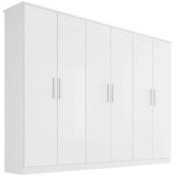 Guarda Roupa Nina Casal 6 Portas 4 Gavetas Bianchi Branco 50896