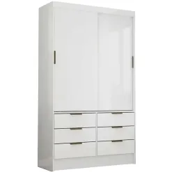 Guarda Roupa Sevilha Solteiro Sem Espelho 2 Portas 6 Gavetas Carioca branco