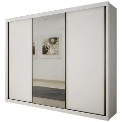 Guarda Roupa Sollo Casal Com Espelho 3 Portas 6 Gavetas Novo Horizonte