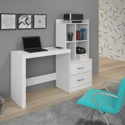 Mesa Para Computador Alana Com Estante 2 Gavetas 70017