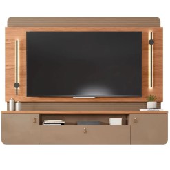Painel Dali Para Tv Ate 75 Polegadas Ripado Com Led 2 Portas 1 Gaveta Caemmun Suede Freijo 12642