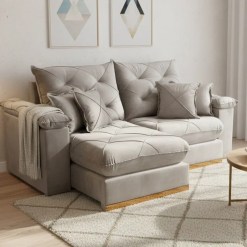 Sofa Gran Plus Em Linho Com Molas Ensacadas 4 Lugares Retratil E Reclinavel 230cm Imperio 28233