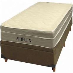 Base Bau Em Corino Com Colchao Airflex Solteiro Com Molas Ensacadas 67x188x88cm Bio Flex Marrom 43017
