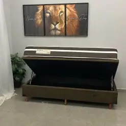 Base Bau Em Corino Com Colchao Bio Classic Solteiro Com Molas Ensacadas 67x188x88cm Bio Flex 10069