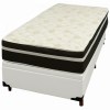 Base Bau Em Corino Com Colchao Bio Classic Solteiro Com Molas Ensacadas 67x188x88cm Bio Flex Branco 11871