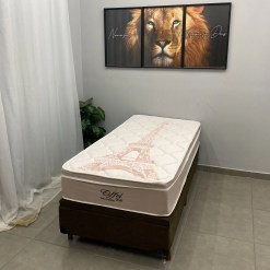 Base Bau Em Corino Com Colchao Eiffel Solteiro Com Molas Ensacadas 63x188x88cm Anjos 73775