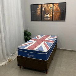 Base Bau Em Corino Com Colchao London Solteiro Com Molas Superlastic 63x188x88cm Anjos 77975