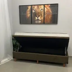 Base Bau Em Corino Com Colchao Orthosono Solteiro D33 One Bord Com Pillow 55x188x88cm Anjos 38358