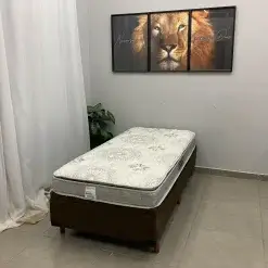 Base Bau Em Corino Com Colchao Orthosono Solteiro D33 One Bord Com Pillow 55x188x88cm Anjos 56187