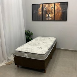 Base Bau Em Corino Com Colchao Orthosono Solteiro D33 One Bord Com Pillow 55x188x88cm Anjos 56187