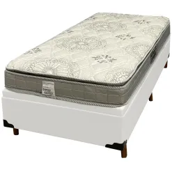 Base Bau Em Corino Com Colchao Orthosono Solteiro D33 One Bord Com Pillow 55x188x88cm Anjos Branco 71212