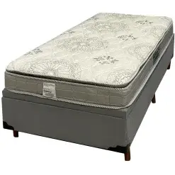 Base Bau Em Corino Com Colchao Orthosono Solteiro D33 One Bord Com Pillow 55x188x88cm Anjos Cinza 14087