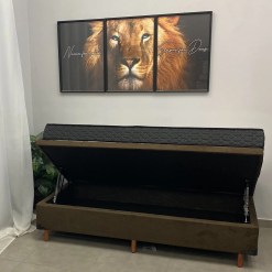 Base Bau Em Corino Com Colchao Pasquale D45 Solteiro 60x188x88cm Paropas 81246