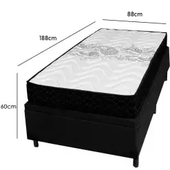 Base Bau Em Corino Com Colchao Pasquale D45 Solteiro 60x188x88cm Paropas 81614