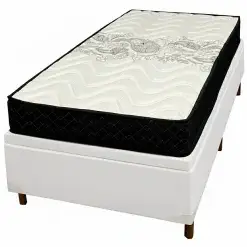 Base Bau Em Corino Com Colchao Pasquale D45 Solteiro 60x188x88cm Paropas Branco 69362