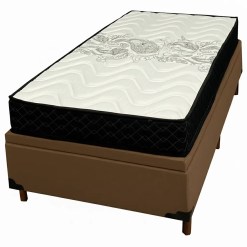 Base Bau Em Corino Com Colchao Pasquale D45 Solteiro 60x188x88cm Paropas Marrom 13503