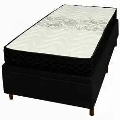 Base Bau Em Corino Com Colchao Pasquale D45 Solteiro 60x188x88cm Paropas Preto 70317