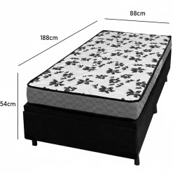 Base Bau Em Corino Com Colchao Pasquale Wave Solteiro D33 Paropas 54x188x88cm 69883