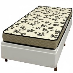 Base Bau Em Corino Com Colchao Pasquale Wave Solteiro D33 Paropas 54x188x88cm Branco 85554